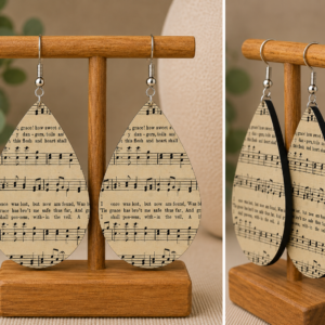 Amazing Grace Vintage Hymn Teardrop Earrings