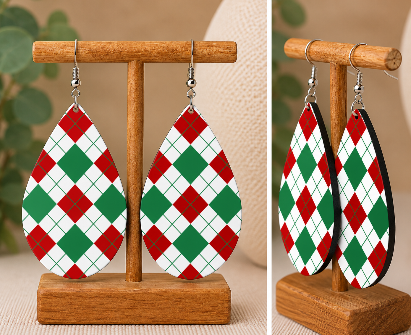 Classic Christmas Teardrop Earrings