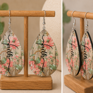 Faith Cross Teardrop Earrings