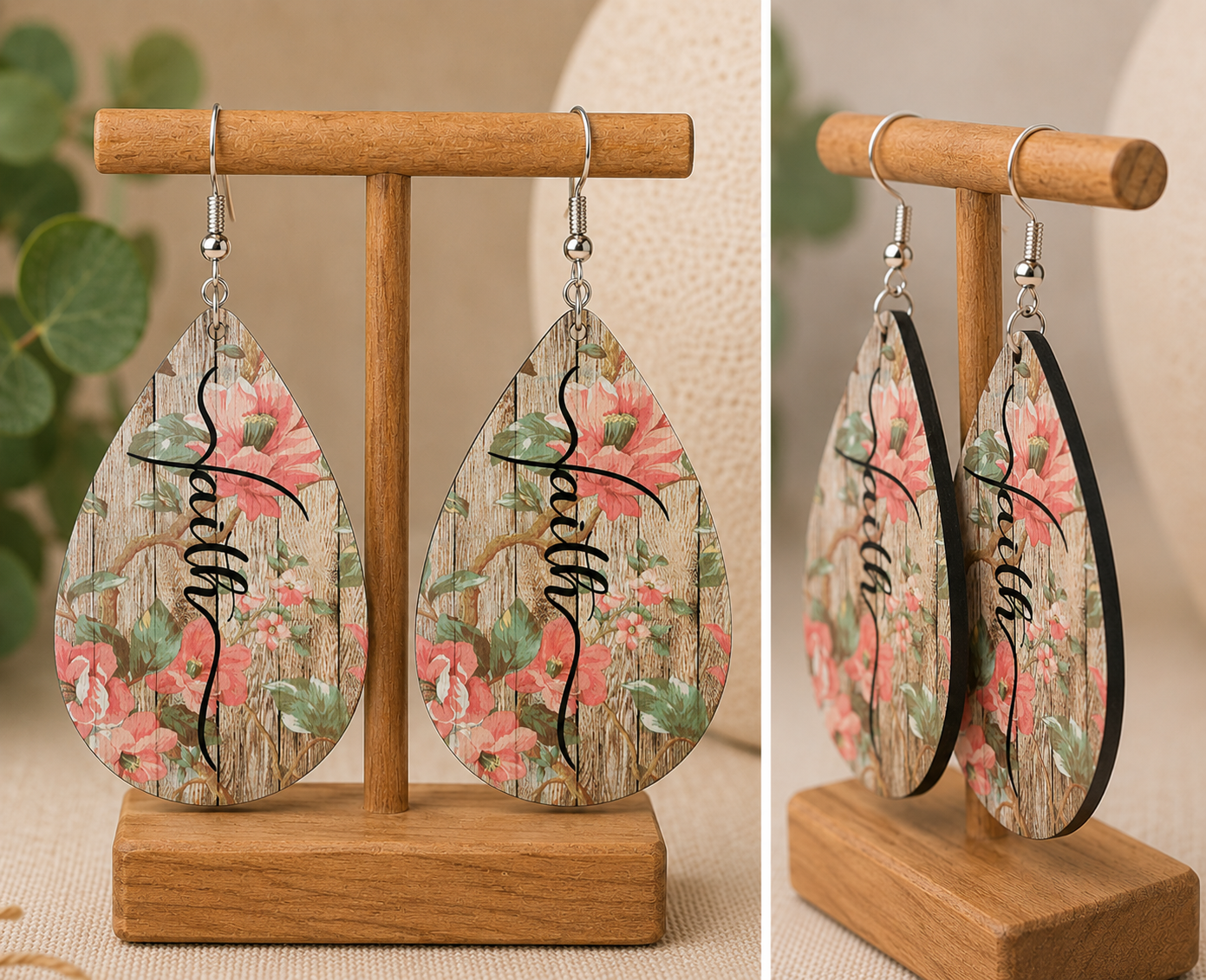 Faith Cross Teardrop Earrings