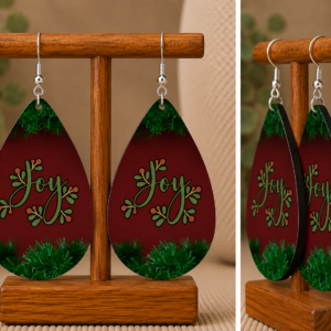 Joy Christmas Teardrop Earrings