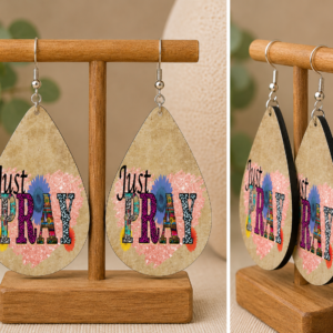 Just Pray Christian Teardrop Earrings