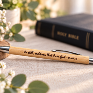 Bamboo Pen with Stylus - “Be still, and know that I am God"