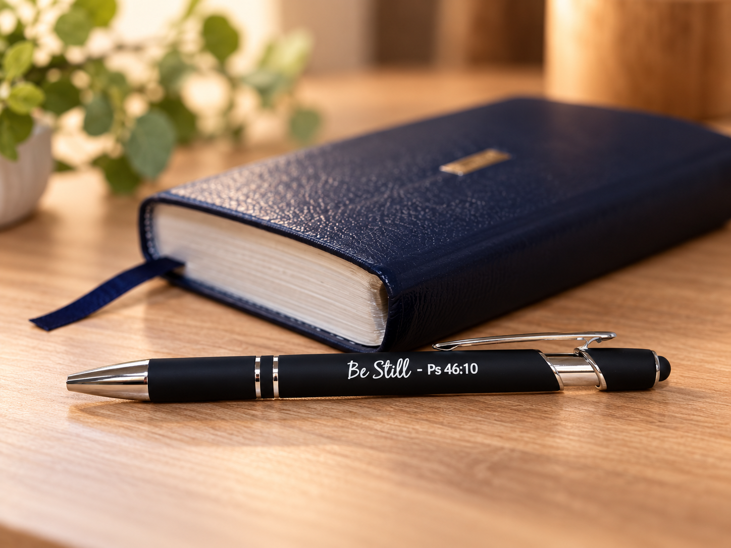 Soft Touch Pen with Stylus – “Be Still"