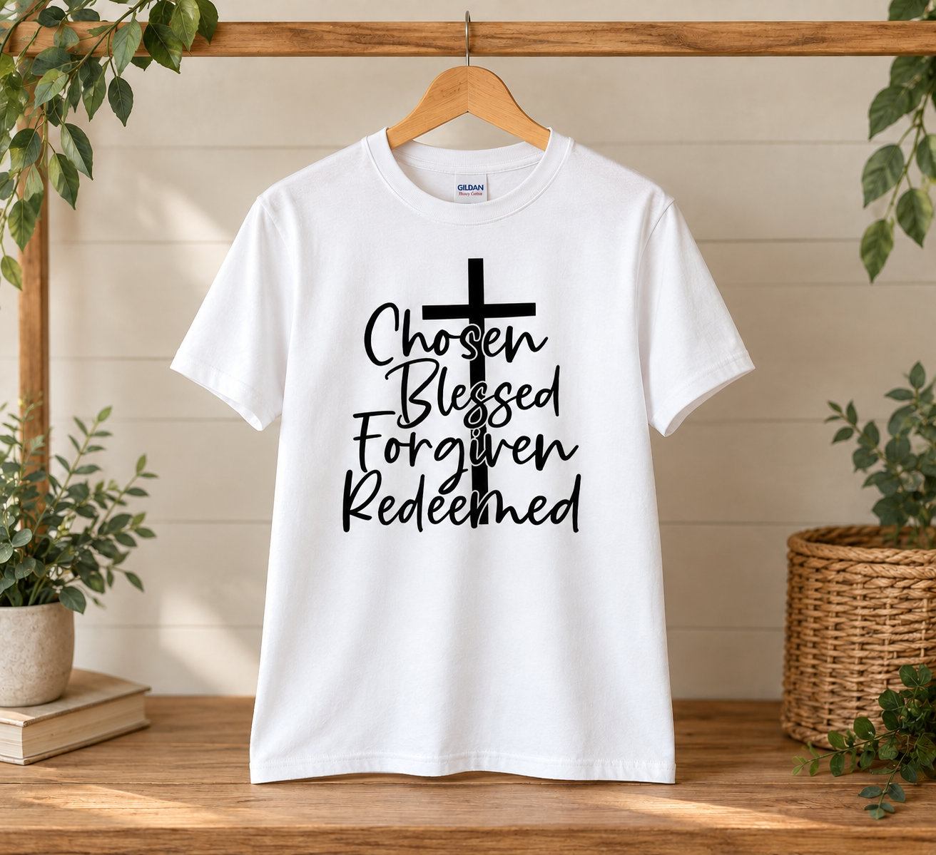 Chosen Blessed Forgiven Redeemed Christian T-Shirt