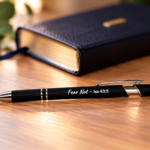 Soft Touch Pen with Stylus – “Fear Not"
