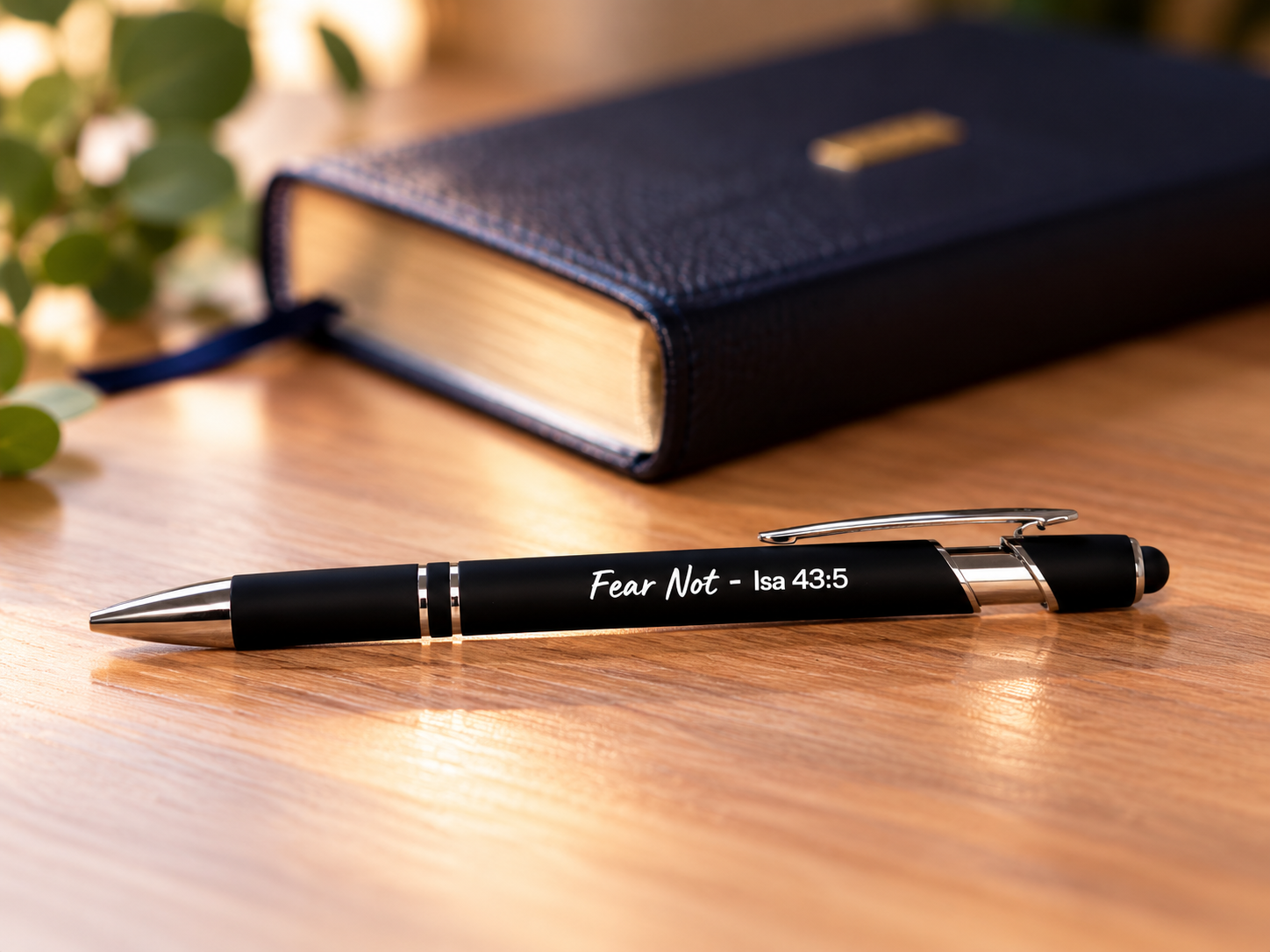 Soft Touch Pen with Stylus – “Fear Not"