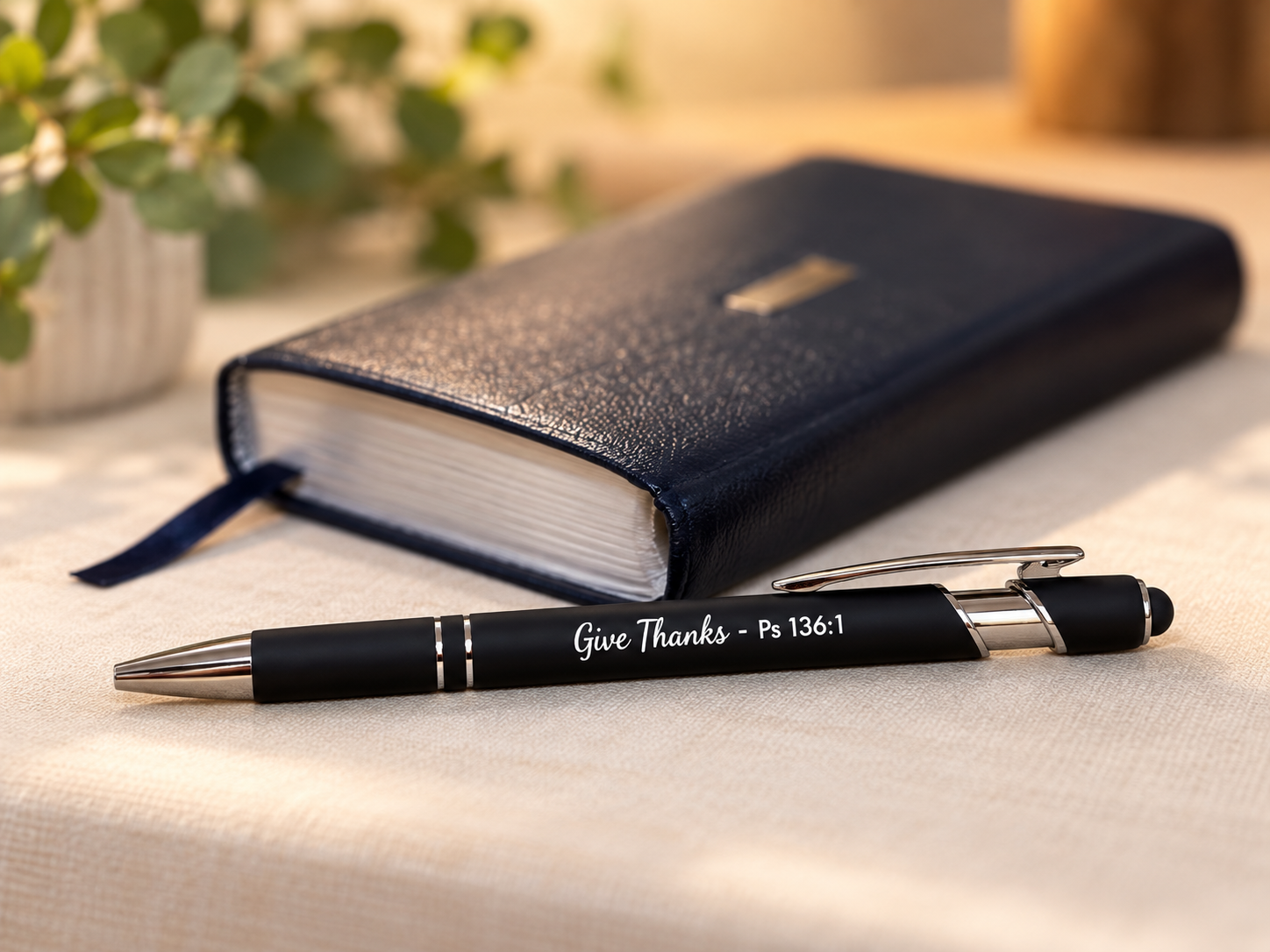 Soft Touch Pen with Stylus – “Give Thanks"
