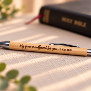 Bamboo Pen with Stylus – “My grace is sufficient for you"