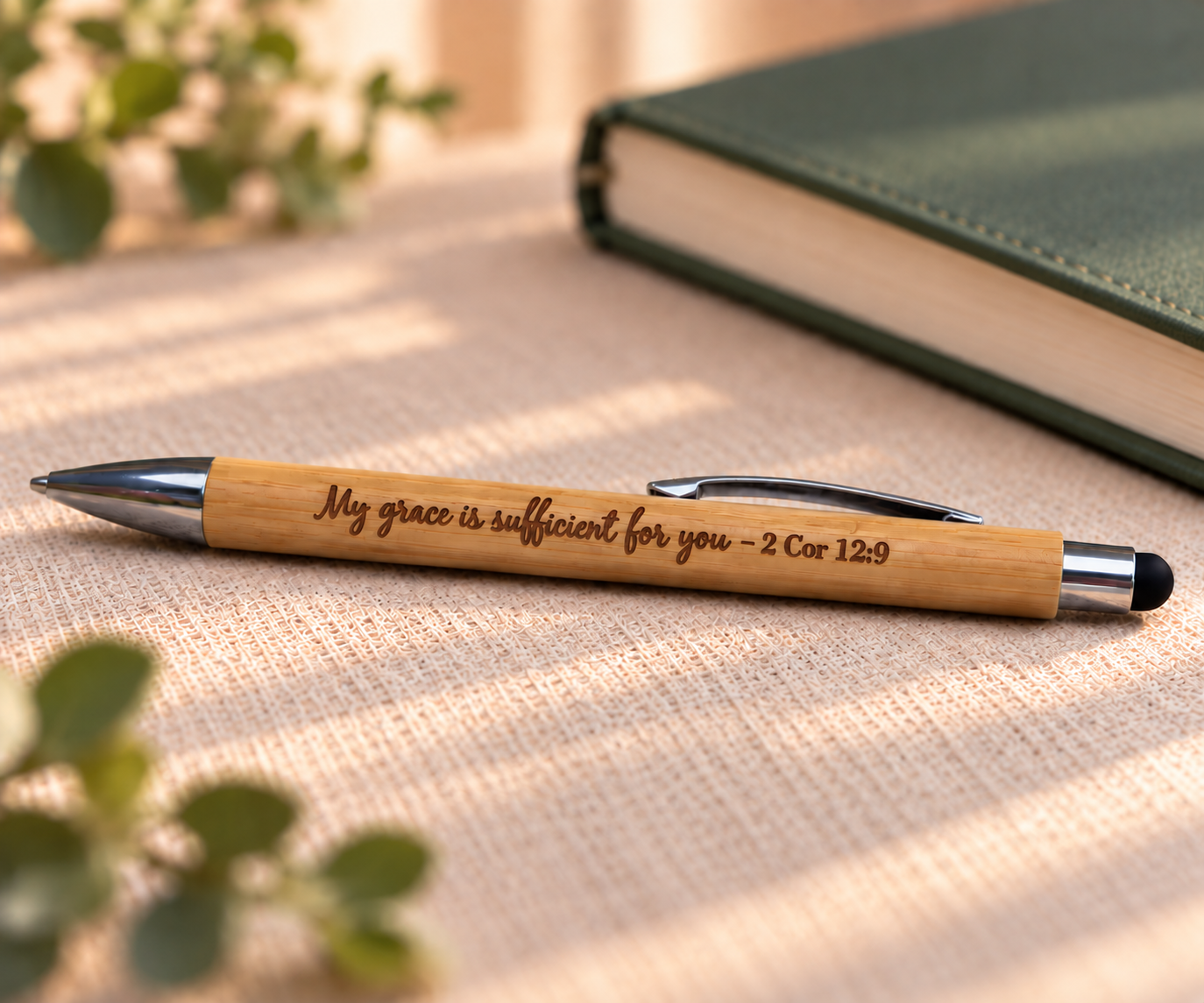 Bamboo Pen with Stylus – “My grace is sufficient for you" - Image 2