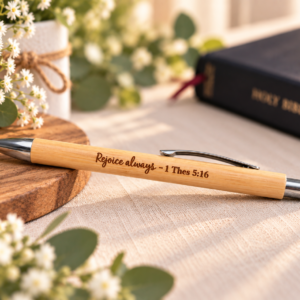 Bamboo Pen with Stylus – “Rejoice always"