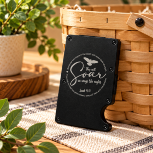 Slim Metal Wallet - "Soar - Isaiah 40:31"