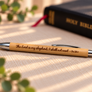 Bamboo Pen with Stylus – “The Lord is my Shepherd"