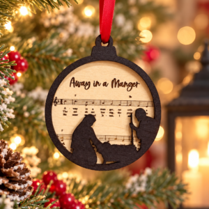 "Away in a Manger" Double-Layer Basswood Christmas Ornament