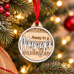 "Away in a Manger" Double-Layer Basswood Christmas Ornament
