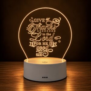 "Give Thanks to the Lord" LED Acrylic Lamp