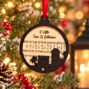 "O Little Town" Double-Layer Basswood Christmas Ornament