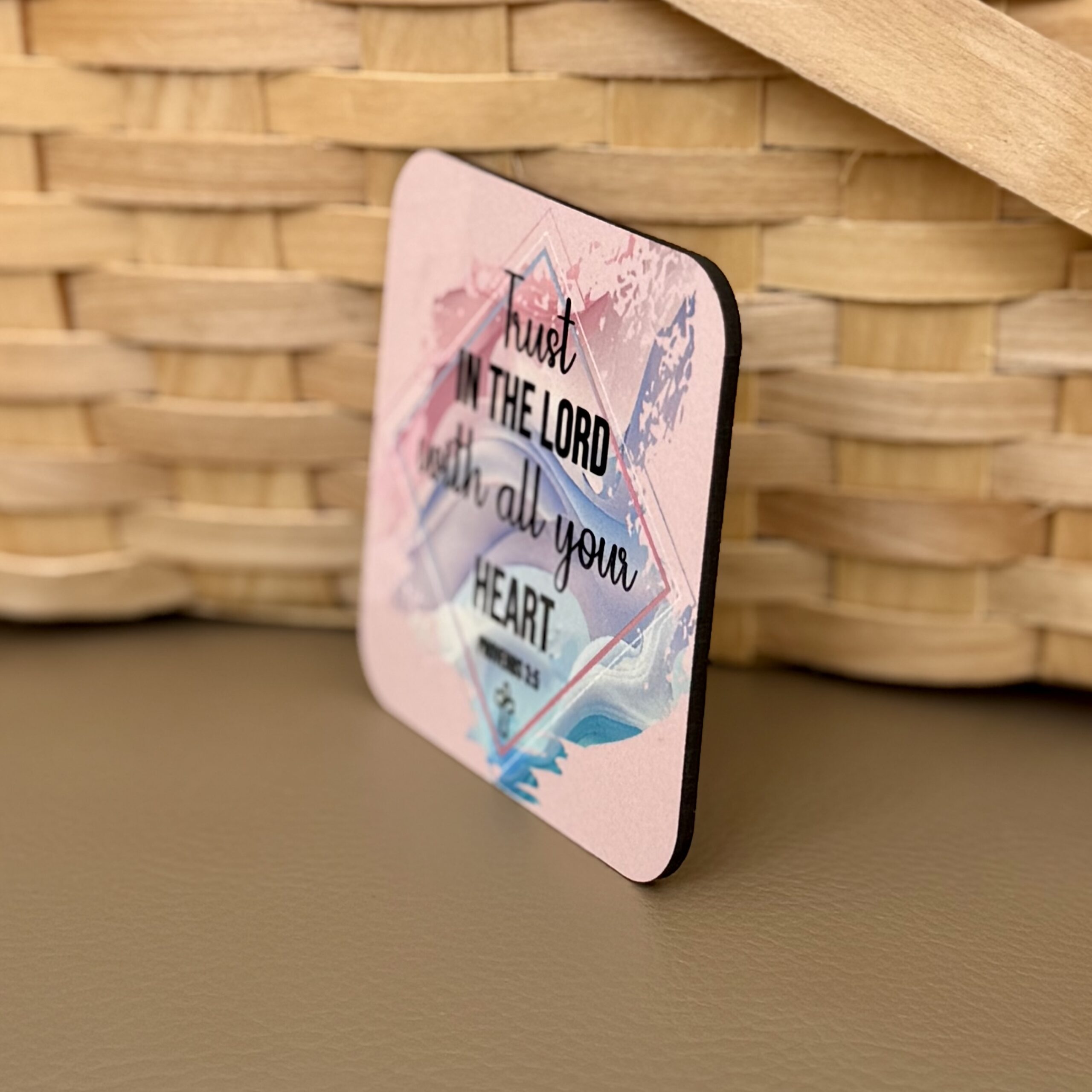 “Trust in the Lord with All Your Heart” Square Magnet - Image 2