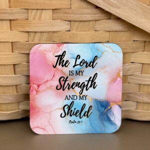 “The Lord Is My Strength and My Shield” Square Magnet