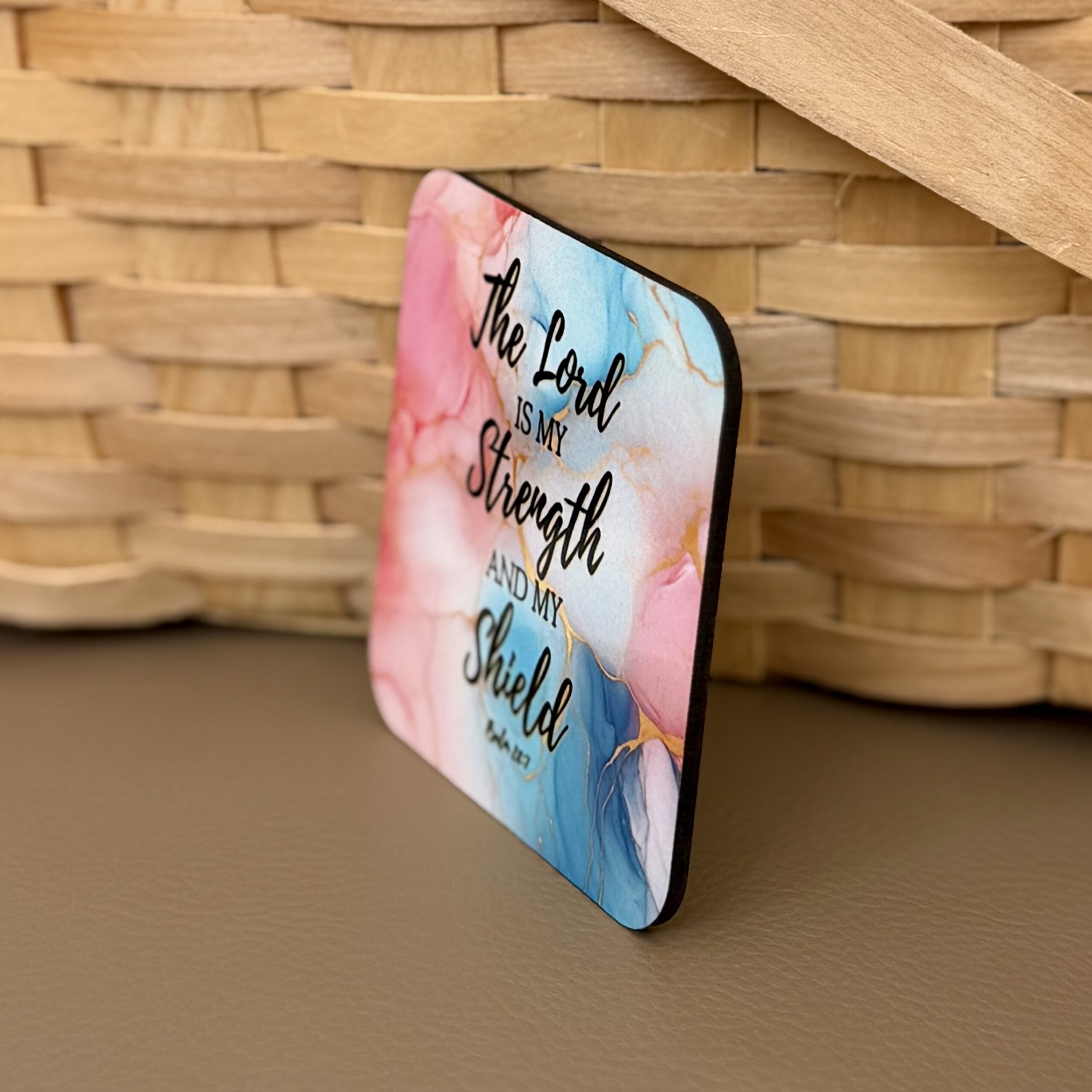 “The Lord Is My Strength and My Shield” Square Magnet - Image 2