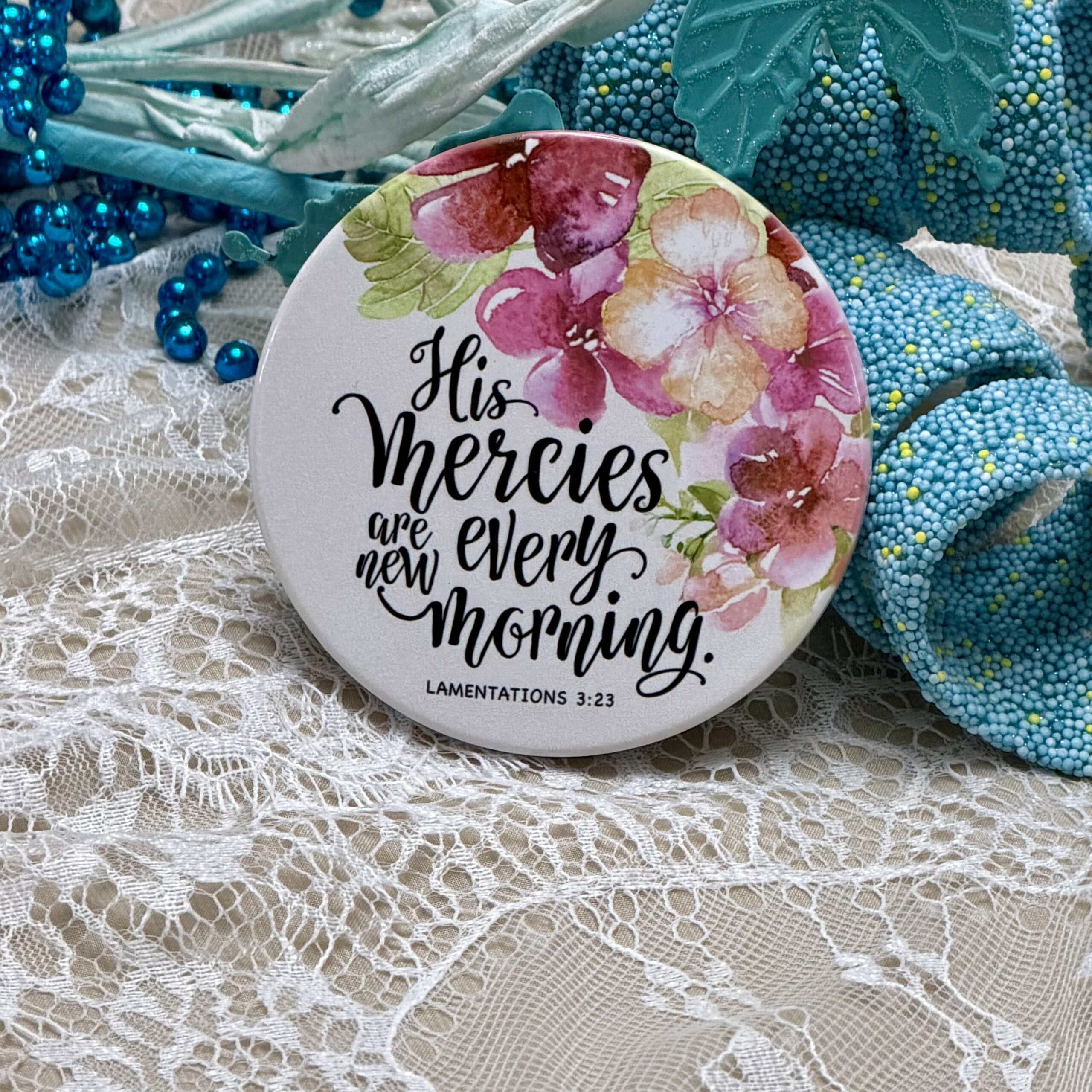 "Trust, Peace, Joy and His Mercies" Ceramic Coasters - Set of 4 - Image 3