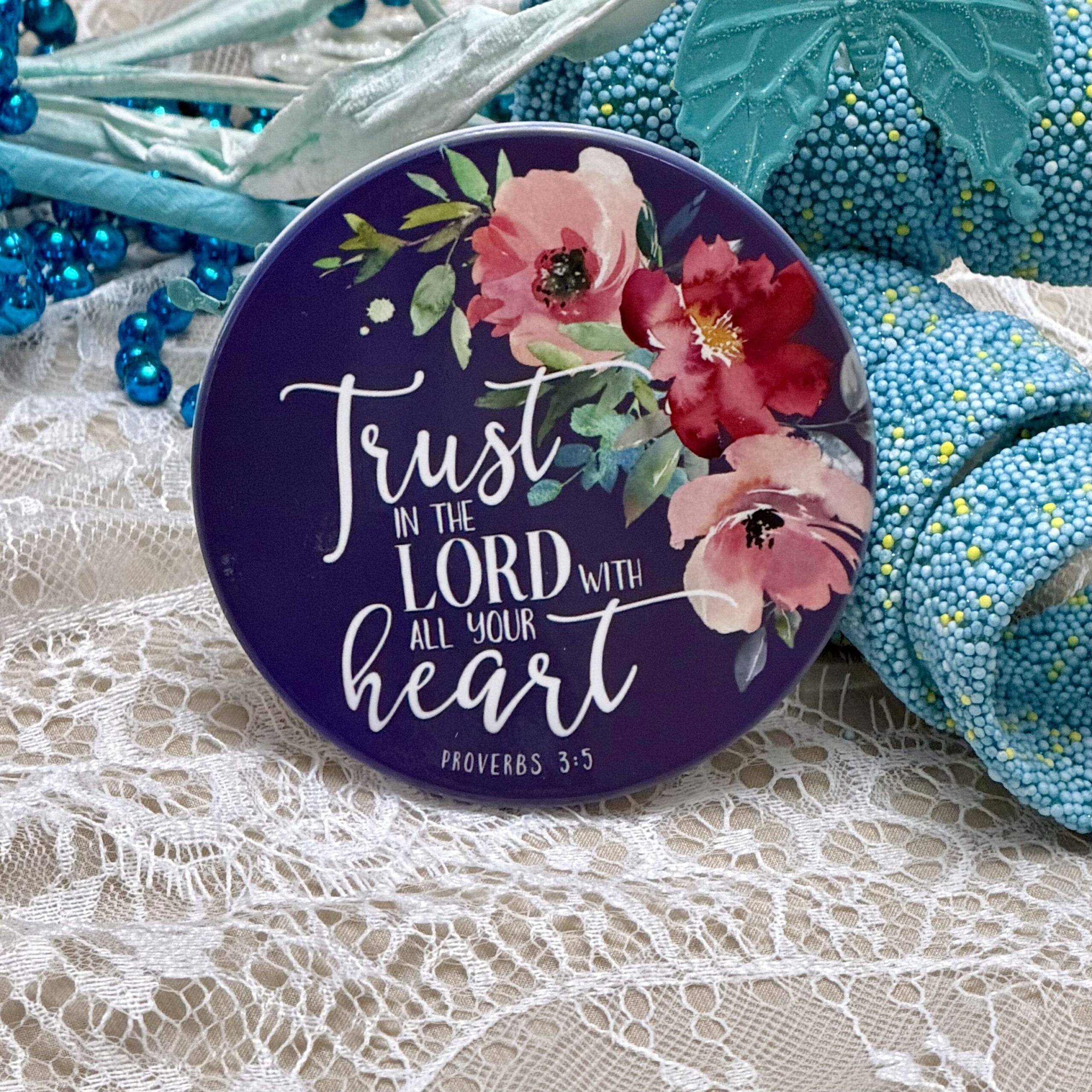 "Trust, Peace, Joy and His Mercies" Ceramic Coasters - Set of 4 - Image 4