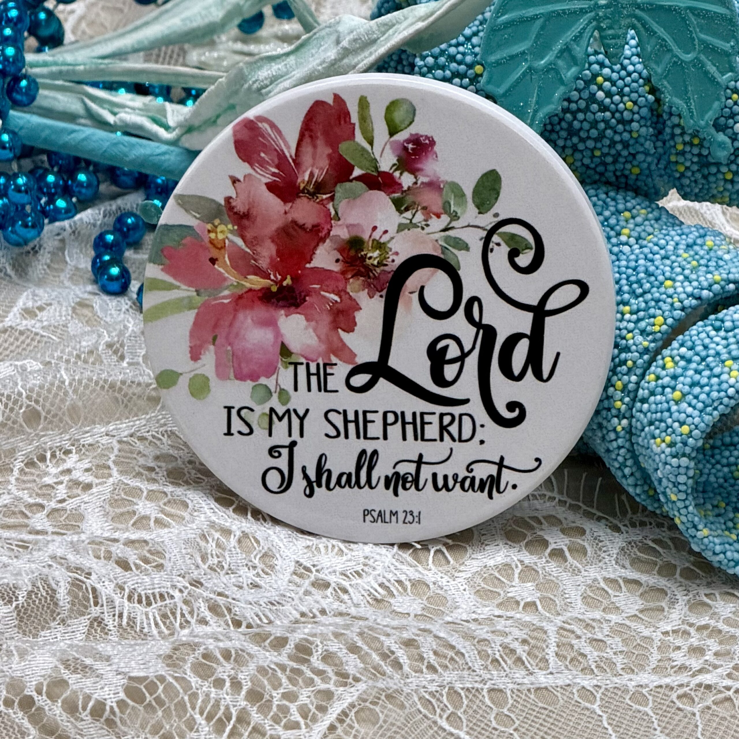 “Guidance, Restoration, Light and Faith” Ceramic Coasters - Set of 4 - Image 3