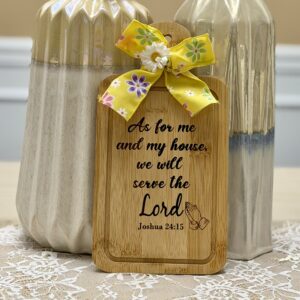 “As for Me and My House, We Will Serve the Lord” Rectangle Mini Charcuterie Board