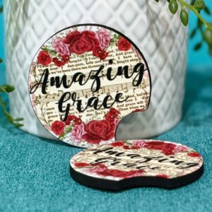 “Amazing Grace” Neoprene Car Coasters – Set of 2