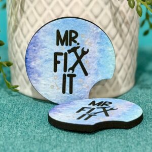 "Mr. Fix It" Neoprene Car Coasters - Set of 2