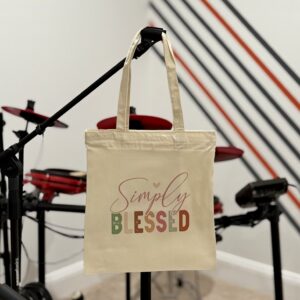 "Simply Blessed" Tote Bag with Zipper