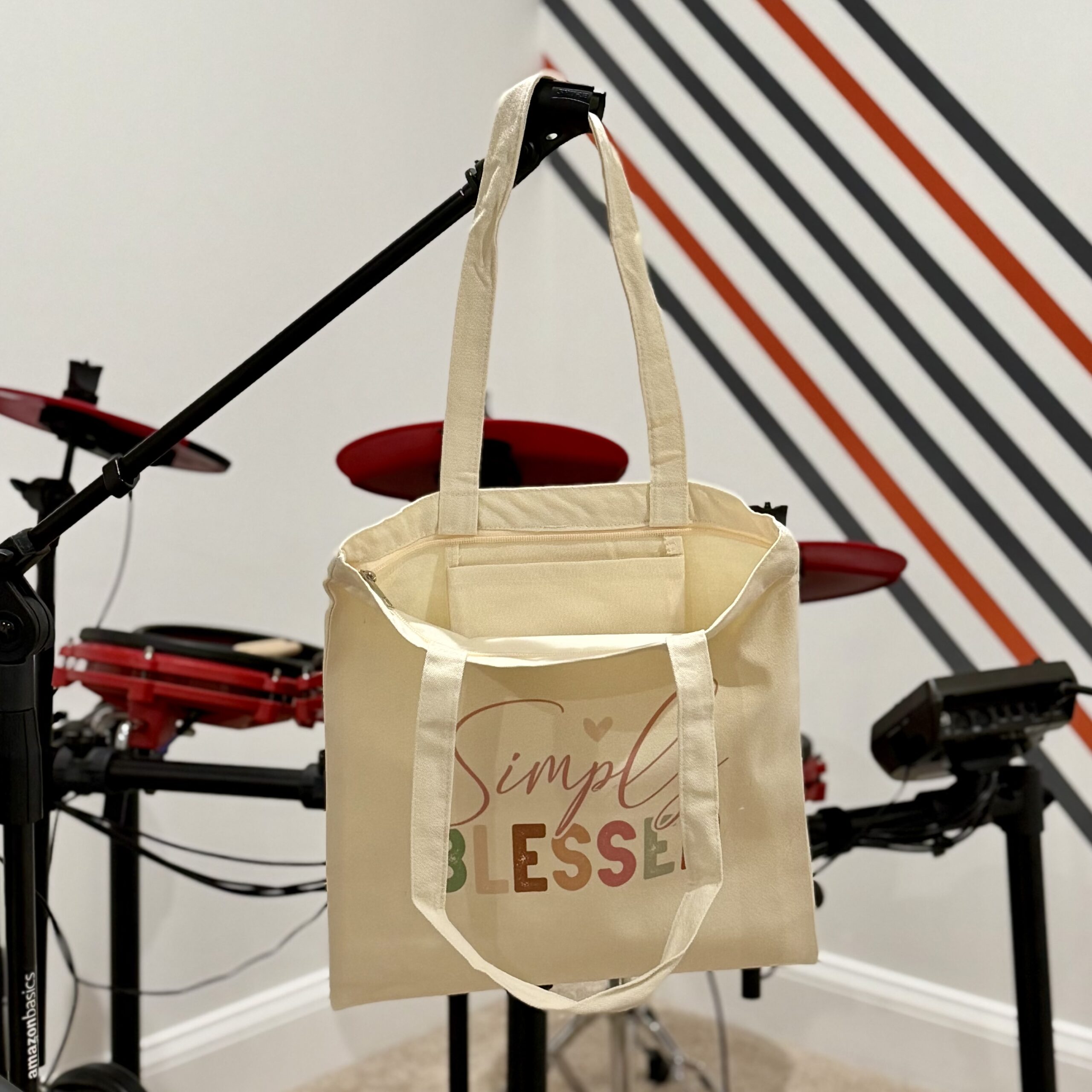 "Simply Blessed" Tote Bag with Zipper - Image 2