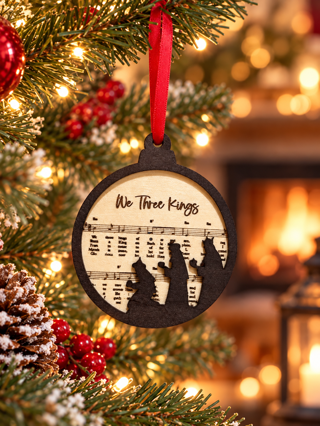 "We Three Kings" Double-Layer Basswood Christmas Ornament
